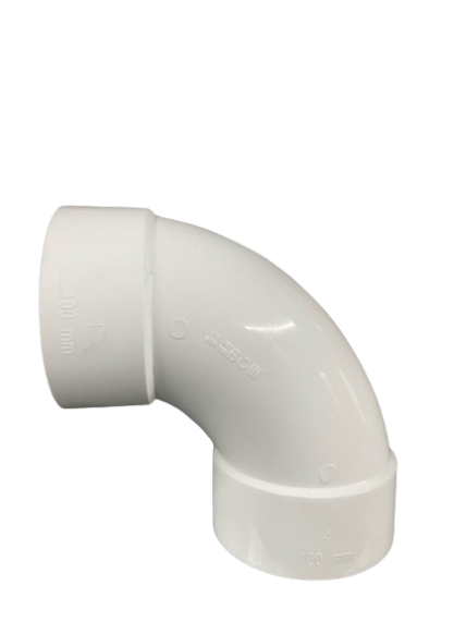 PVC 4" 90 Degree Elbow (Hub x Hub)